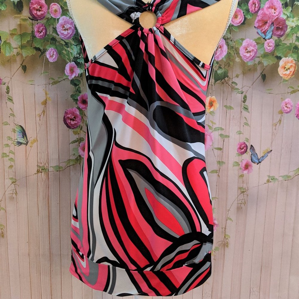 Halter Dropped Neckline Top Size Large - Picture 4 of 5